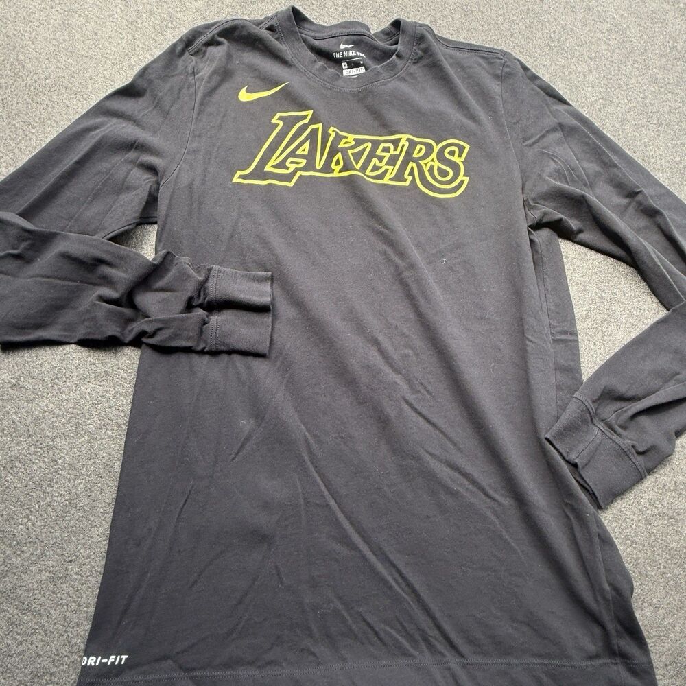 los angeles lakers nike Shirt Medium Black Long Sleeves Womens Crew Neck A12